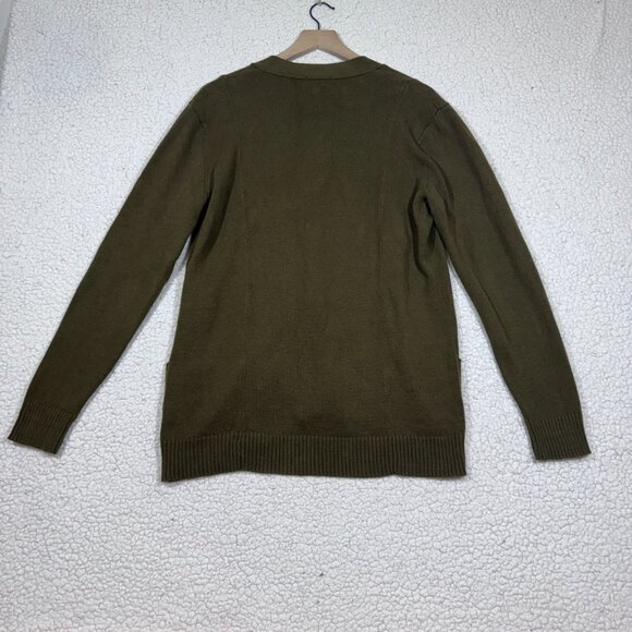 J.Jill Wool Cashmere Blend Button Cardigan Sweater Size S Tall Olive Green - Picture 2 of 4